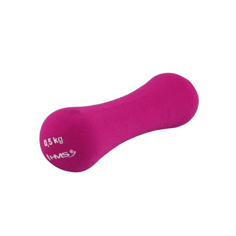 HMS Fitness 17025 Dumbbell made of cast iron with neoprene coating 0.5kg violet - 1 piece